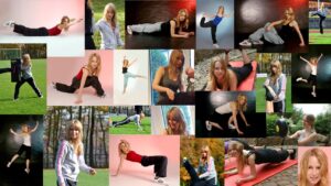 Collage von Stefanie Schmiedeberg in ihrer Personal Training Zeit, wie sie trainiert